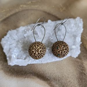 Upcycled Vintage Button and Guitar String Earrings
